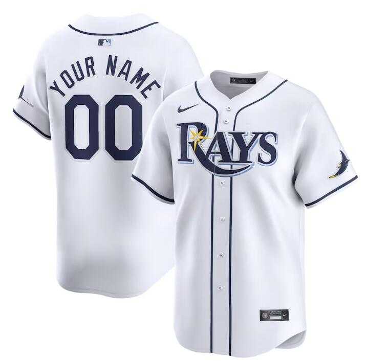 Mens Tampa Bay Rays Active Player Custom White Home Limited Stitched Baseball Jersey->customized mlb jersey->Custom Jersey